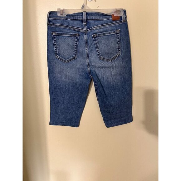 Anthropologie Level 99‎ Womens Blue Denim Bermuda Shorts Size 4/27 - Picture 2 of 14